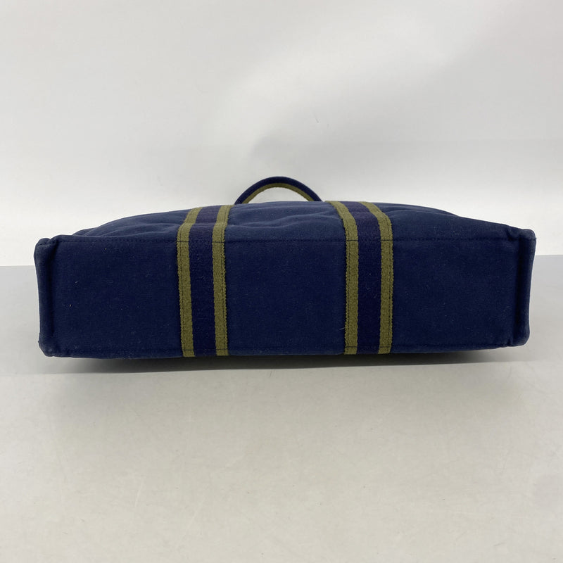 【6kd4542】エルメス トートバッグ フールトゥMM キャンバス ネイビー シルバー金具【中古】メンズ レディース ユニセックス