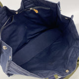 【6kd4542】エルメス トートバッグ フールトゥMM キャンバス ネイビー シルバー金具【中古】メンズ レディース ユニセックス