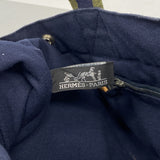 【6kd4542】エルメス トートバッグ フールトゥMM キャンバス ネイビー シルバー金具【中古】メンズ レディース ユニセックス