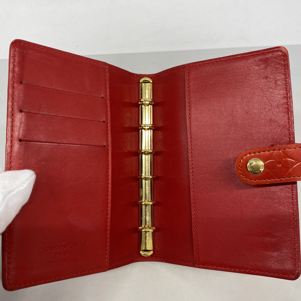 【6kd4551】ルイヴィトン 手帳カバー ヴェルニ アジェンダPM R21003 ルージュ【中古】レディース