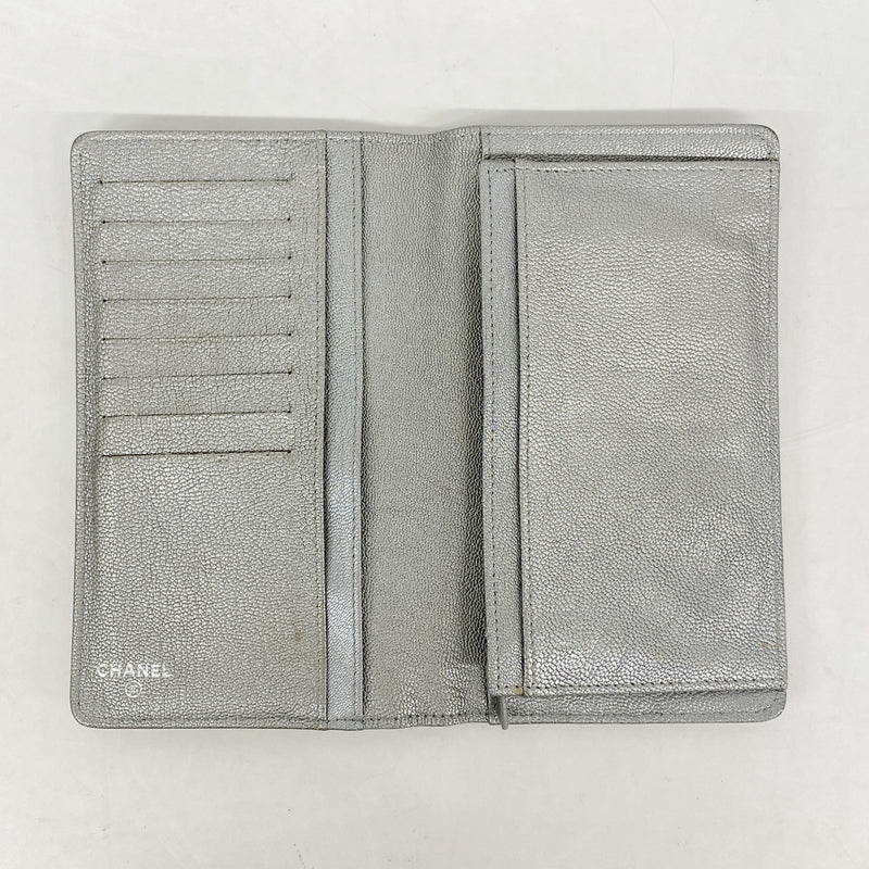 【6kd4553】シャネル 長財布 ビコローレ レザー ライトブラウン シルバー金具【中古】レディース