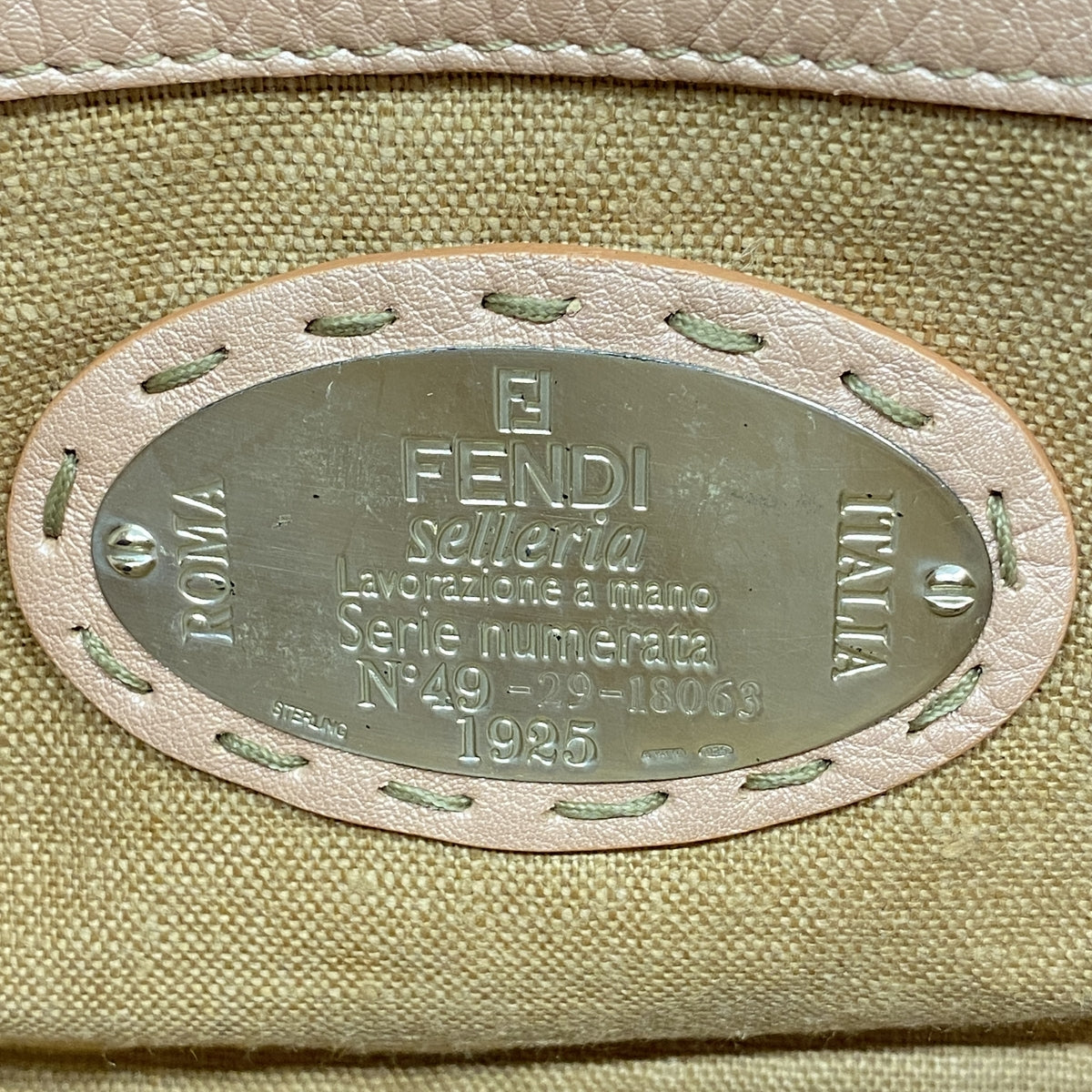 【6kd4562】フェンディ ハンドバッグ セレリア ミニリンダ レザー ピンク シルバー金具【中古】レディース