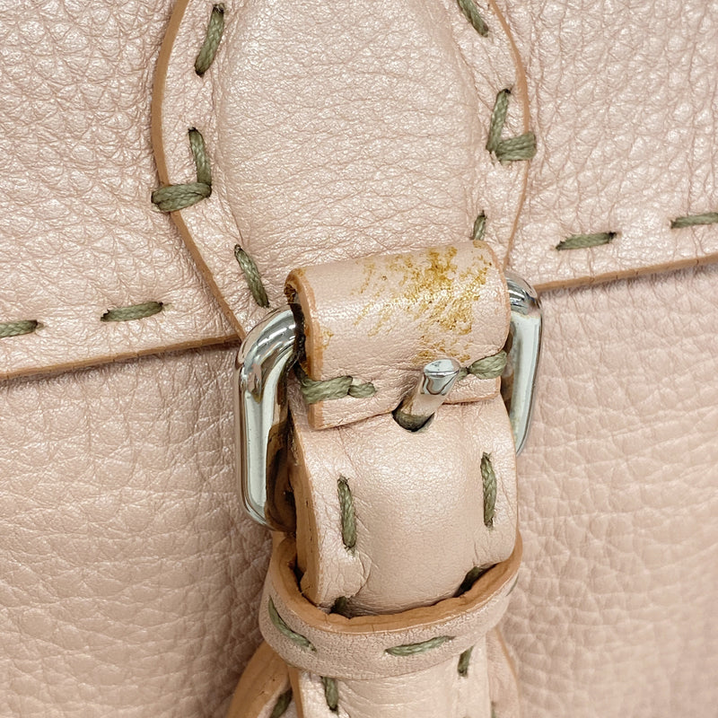 【6kd4562】フェンディ ハンドバッグ セレリア ミニリンダ レザー ピンク シルバー金具【中古】レディース