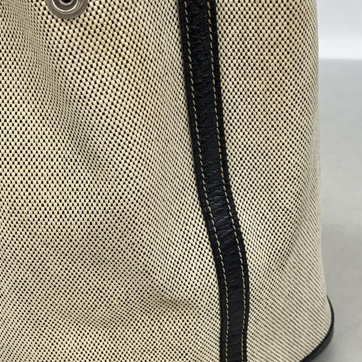 【6kd4564】エルメス トートバッグ ガーデンパーティPM トワルアッシュ ブラック シルバー金具 □J刻印【中古】レディース