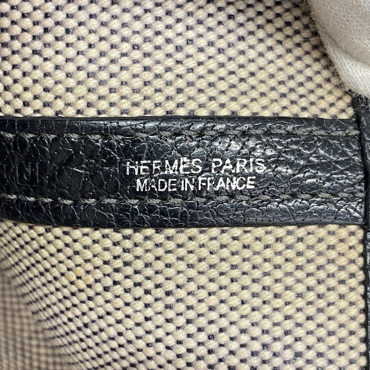【6kd4564】エルメス トートバッグ ガーデンパーティPM トワルアッシュ ブラック シルバー金具 □J刻印【中古】レディース