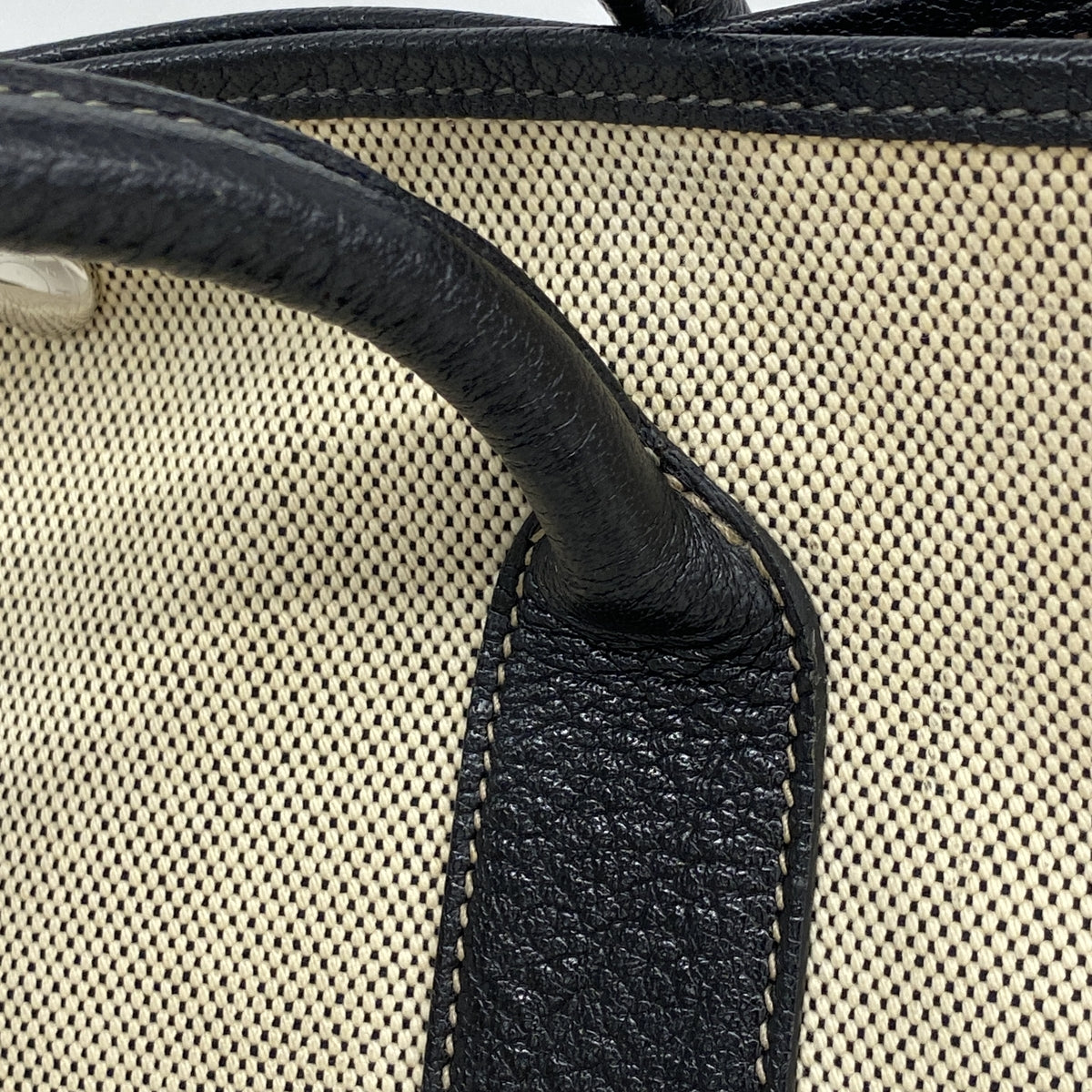 【6kd4564】エルメス トートバッグ ガーデンパーティPM トワルアッシュ ブラック シルバー金具 □J刻印【中古】レディース
