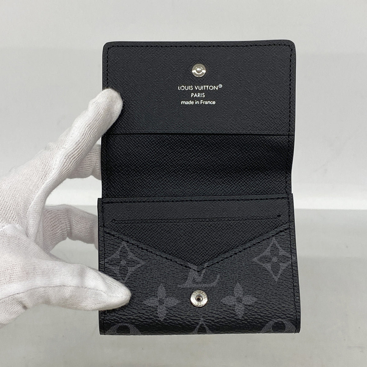 【6kd4592】ルイヴィトン 名刺入れ モノグラム・エクリプス アンヴェロップカルトドゥヴィジット M12874 ブラック【中古】メンズ