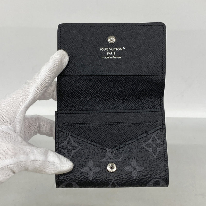 【6kd4592】ルイヴィトン 名刺入れ モノグラム・エクリプス アンヴェロップカルトドゥヴィジット M12874 ブラック【中古】メンズ