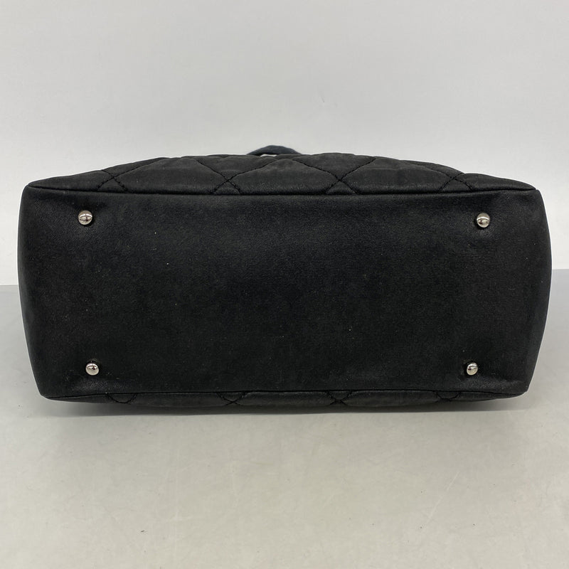 【6kd4593】シャネル トートバッグ パリビアリッツ キャンバス ブラック シルバー金具【中古】レディース