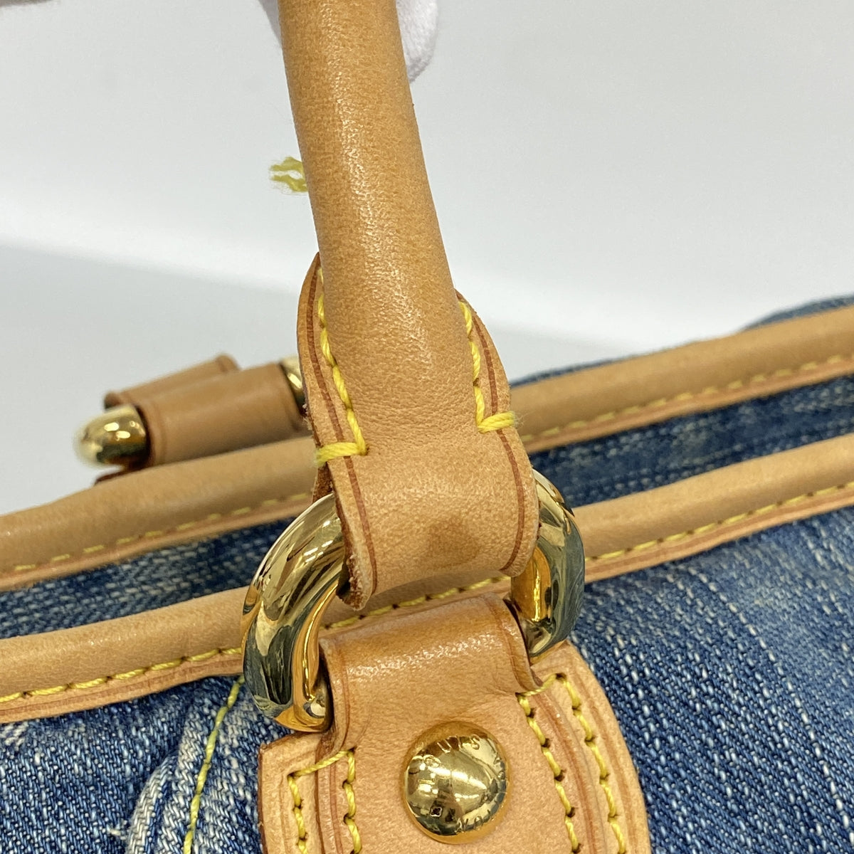 【6kd4613】ルイヴィトン ハンドバッグ モノグラム・デニム オ カヴィMM M95349 ブルー 2wayバッグ【中古】レディース