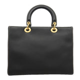 【6kd4621】クリスチャンディオール ハンドバッグ レザー ブラック ゴールド金具 2wayバッグ【中古】レディース