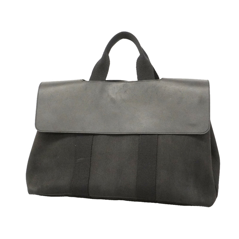 【6kd4629】エルメス トートバッグ ヴァルパラインMM トワルシェブロン ブラック シルバー金具【中古】メンズ レディース ユニセックス