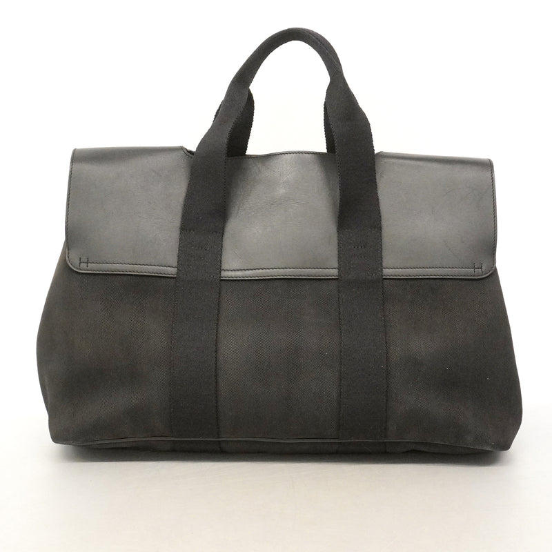 【6kd4629】エルメス トートバッグ ヴァルパラインMM トワルシェブロン ブラック シルバー金具【中古】メンズ レディース ユニセックス