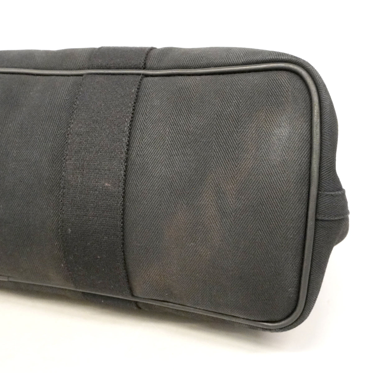 【6kd4629】エルメス トートバッグ ヴァルパラインMM トワルシェブロン ブラック シルバー金具【中古】メンズ レディース ユニセックス