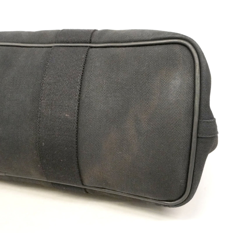 【6kd4629】エルメス トートバッグ ヴァルパラインMM トワルシェブロン ブラック シルバー金具【中古】メンズ レディース ユニセックス