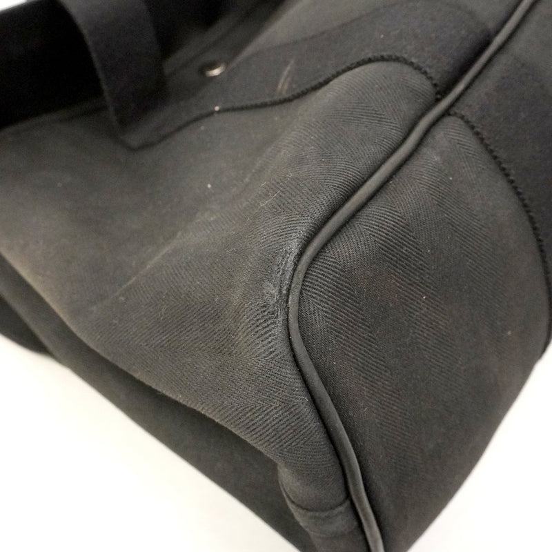 【6kd4629】エルメス トートバッグ ヴァルパラインMM トワルシェブロン ブラック シルバー金具【中古】メンズ レディース ユニセックス