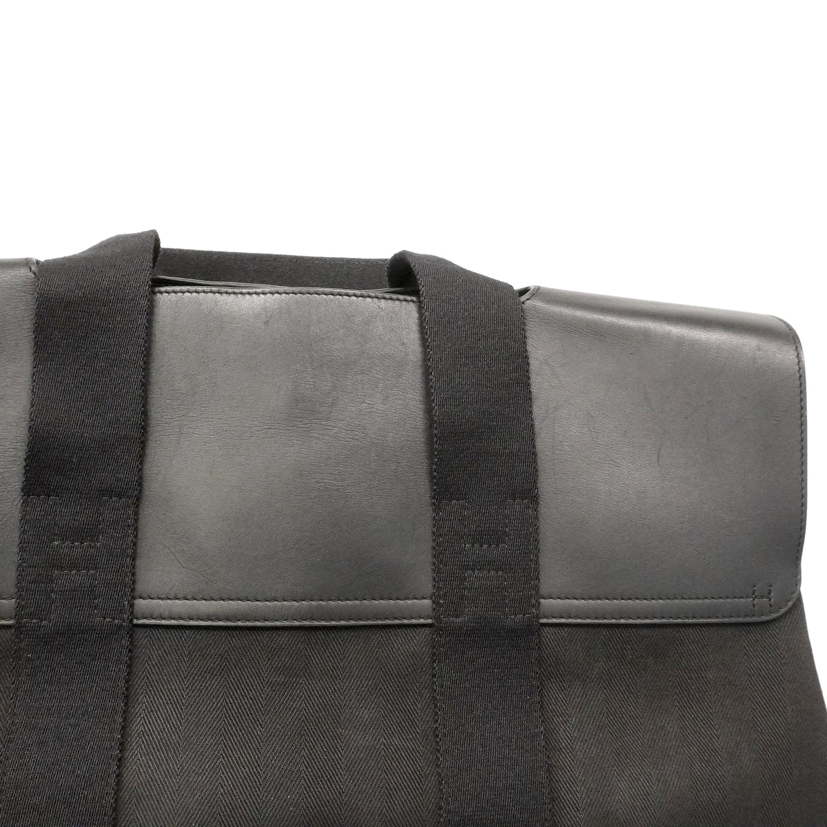 【6kd4629】エルメス トートバッグ ヴァルパラインMM トワルシェブロン ブラック シルバー金具【中古】メンズ レディース ユニセックス