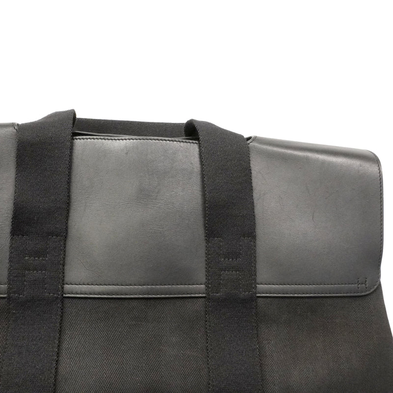 【6kd4629】エルメス トートバッグ ヴァルパラインMM トワルシェブロン ブラック シルバー金具【中古】メンズ レディース ユニセックス