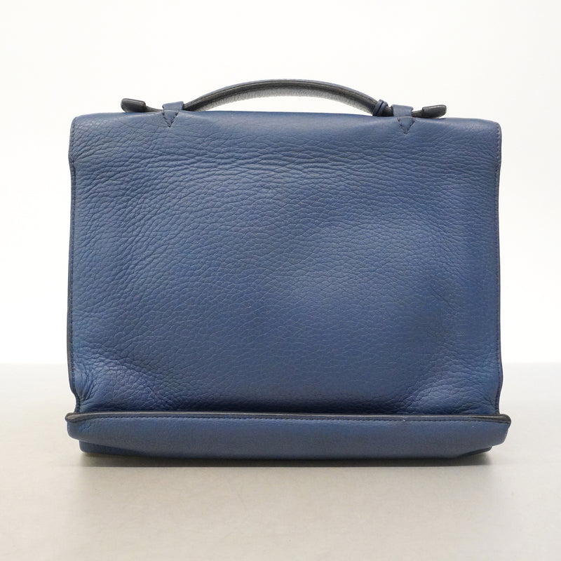 【6kd4630】エルメス ブリーフケース サックアデペッシュ27 トリヨンクレマンス ブルーブライトン シルバー金具 □J刻印【中古】メンズ