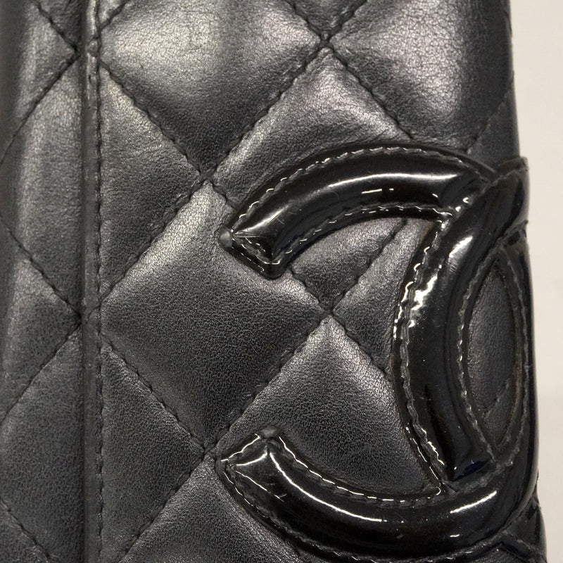 【6kd4632】シャネル キーケース カンボン ラムスキン ブラック シルバー金具【中古】レディース