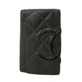 【6kd4632】シャネル キーケース カンボン ラムスキン ブラック シルバー金具【中古】レディース