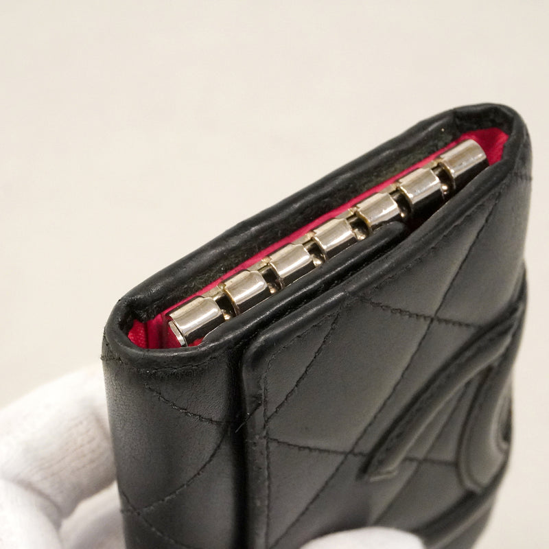 【6kd4632】シャネル キーケース カンボン ラムスキン ブラック シルバー金具【中古】レディース