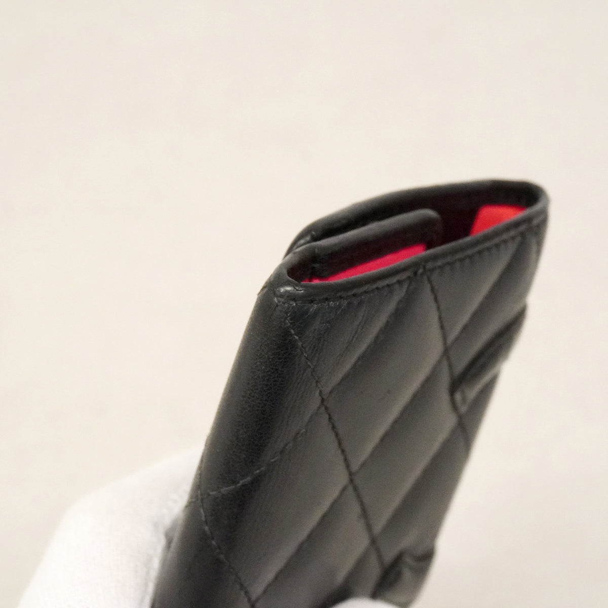 【6kd4632】シャネル キーケース カンボン ラムスキン ブラック シルバー金具【中古】レディース