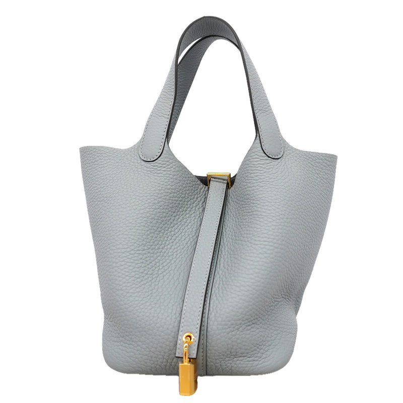 【6kd4641】エルメス ハンドバッグ ピコタンロックPM トリヨンクレマンス グリパンタン ゴールド金具 K刻印【中古】レディース