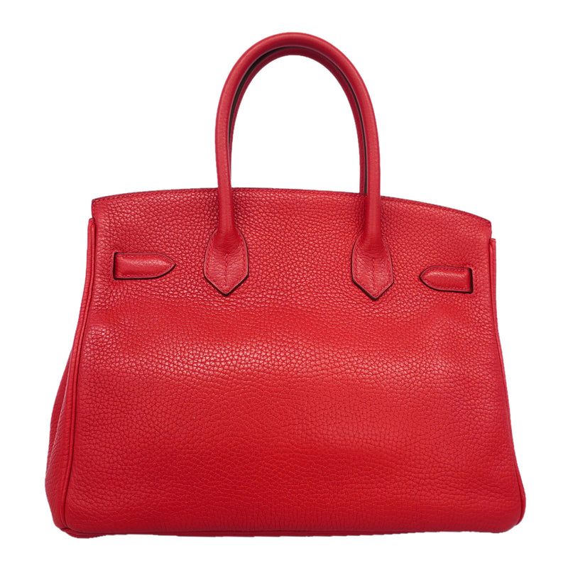 【6kd4643】エルメス ハンドバッグ バーキン30 トリヨンクレマンス ルージュヴィフ ゴールド金具 C刻印【中古】レディース