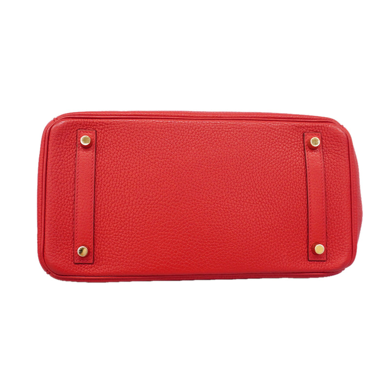 【6kd4643】エルメス ハンドバッグ バーキン30 トリヨンクレマンス ルージュヴィフ ゴールド金具 C刻印【中古】レディース