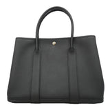 【6kd4652】エルメス トートバッグ ガーデンパーティPM カントリー ブラック シルバー金具 T刻印【中古】レディース