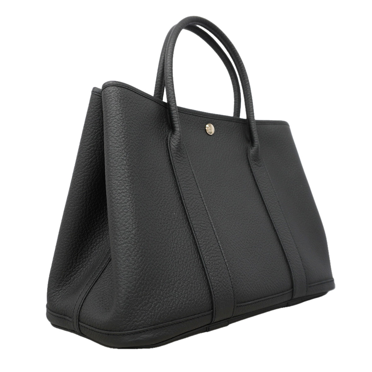 【6kd4652】エルメス トートバッグ ガーデンパーティPM カントリー ブラック シルバー金具 T刻印【中古】レディース