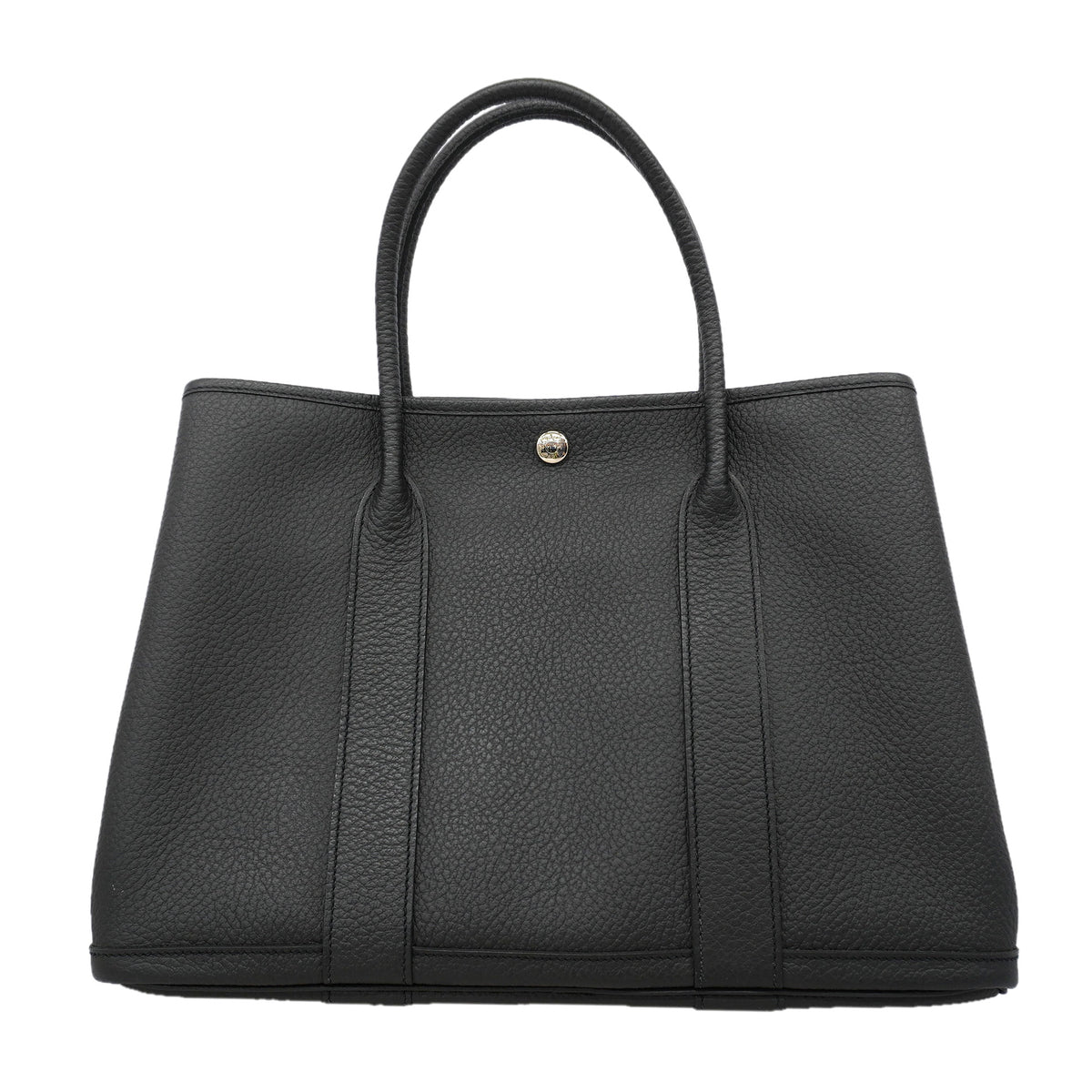 【6kd4652】エルメス トートバッグ ガーデンパーティPM カントリー ブラック シルバー金具 T刻印【中古】レディース