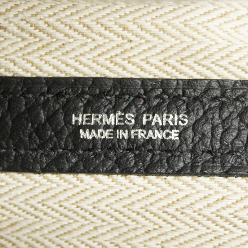 【6kd4652】エルメス トートバッグ ガーデンパーティPM カントリー ブラック シルバー金具 T刻印【中古】レディース