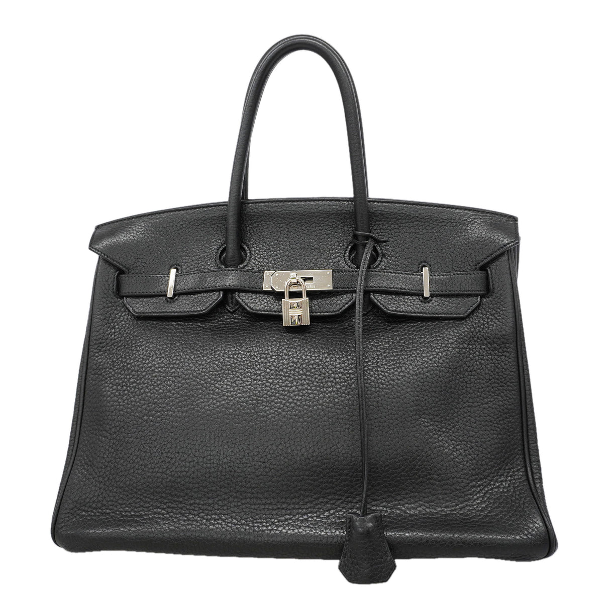【6kd4653】エルメス ハンドバッグ バーキン35 トゴ ブラック シルバー金具 □M刻印【中古】レディース