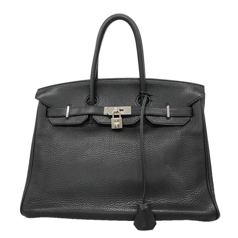 【6kd4653】エルメス ハンドバッグ バーキン35 トゴ ブラック シルバー金具 □M刻印【中古】レディース