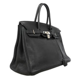 【6kd4653】エルメス ハンドバッグ バーキン35 トゴ ブラック シルバー金具 □M刻印【中古】レディース