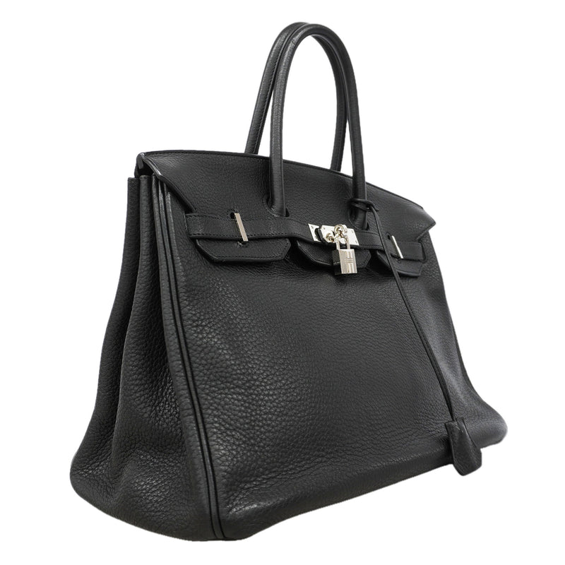 【6kd4653】エルメス ハンドバッグ バーキン35 トゴ ブラック シルバー金具 □M刻印【中古】レディース