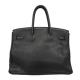 【6kd4653】エルメス ハンドバッグ バーキン35 トゴ ブラック シルバー金具 □M刻印【中古】レディース