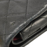 【6kd4654】シャネル ショルダーバッグ マトラッセ Wフラップ Wチェーン ラムスキン ブラック ゴールド金具【中古】レディース