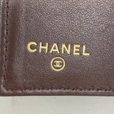 【6kd4657】シャネル 三つ折り財布 マトラッセ キャビアスキン ブラック ゴールド金具【中古】レディース