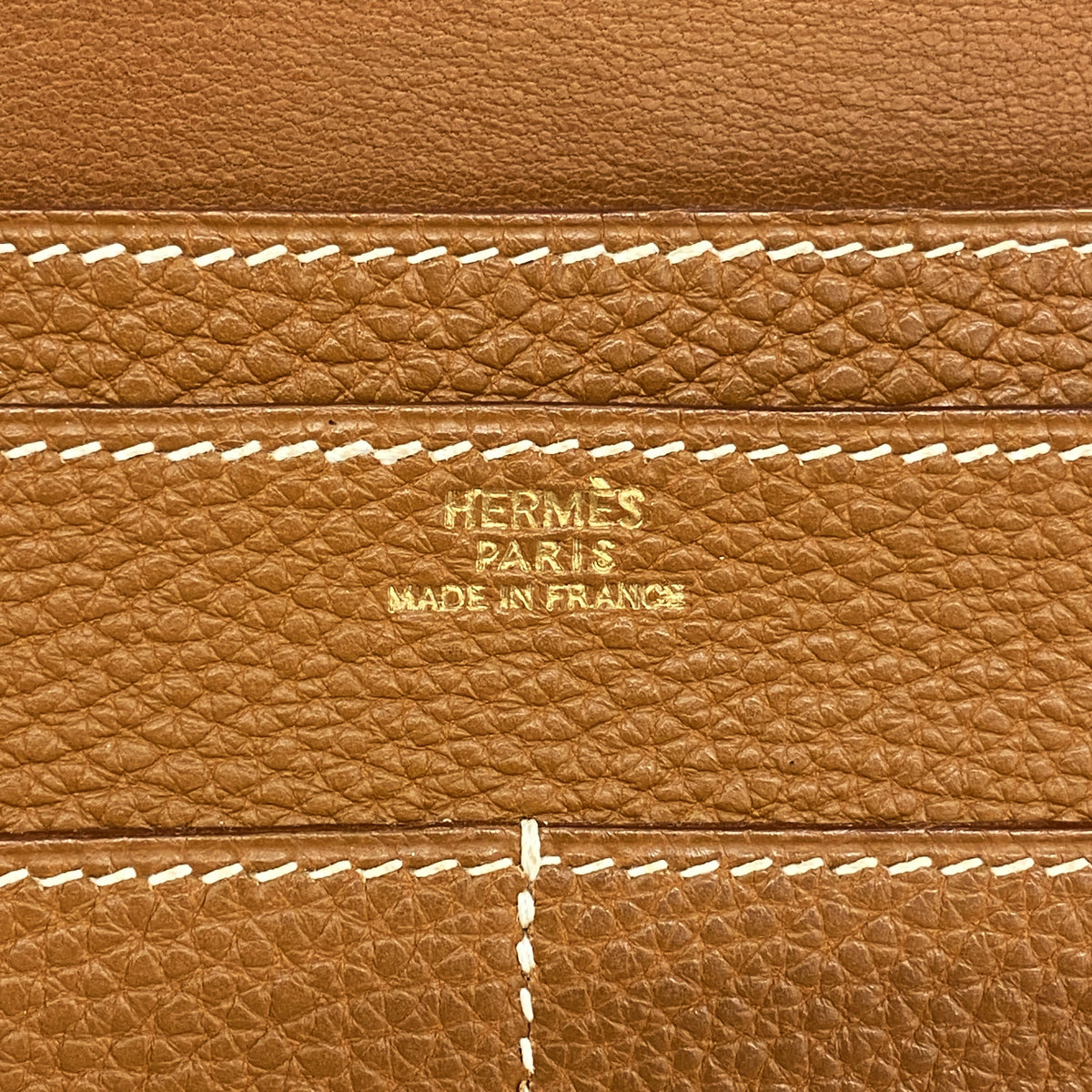 【6kd4675】エルメス 長財布 ドゴンGM トゴ ゴールド ゴールド金具 □E刻印【中古】メンズ レディース ユニセックス