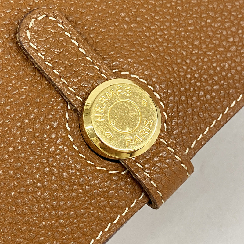 【6kd4675】エルメス 長財布 ドゴンGM トゴ ゴールド ゴールド金具 □E刻印【中古】メンズ レディース ユニセックス