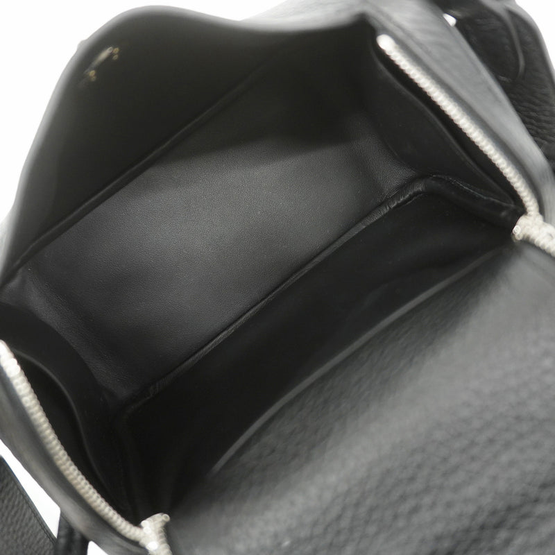 【6kd4677】エルメス ハンドバッグ リンディミニ トリヨンクレマンス ブラック シルバー金具 G刻印 2wayバッグ【中古】レディース