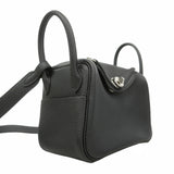 【6kd4677】エルメス ハンドバッグ リンディミニ トリヨンクレマンス ブラック シルバー金具 G刻印 2wayバッグ【中古】レディース