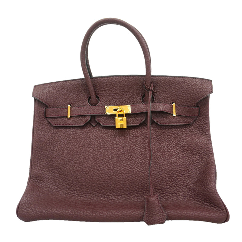 【6kd4678】エルメス ハンドバッグ バーキン35 フィヨルド ルージュアッシュ ゴールド金具 □M刻印【中古】レディース