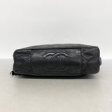 【6kd4686】シャネル ショルダーバッグ マトラッセ フリンジ付きチェーンショルダー ラムスキン ブラック ゴールド金具【中古】レディース