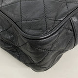 【6kd4686】シャネル ショルダーバッグ マトラッセ フリンジ付きチェーンショルダー ラムスキン ブラック ゴールド金具【中古】レディース