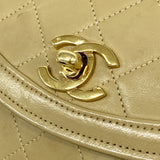 【6kd4687】シャネル ショルダーバッグ マトラッセ Wチェーン ラムスキン ベージュ ゴールド金具【中古】レディース