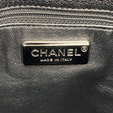 【6kd4688】シャネル トートバッグ レザー ブラック シルバー金具【中古】レディース